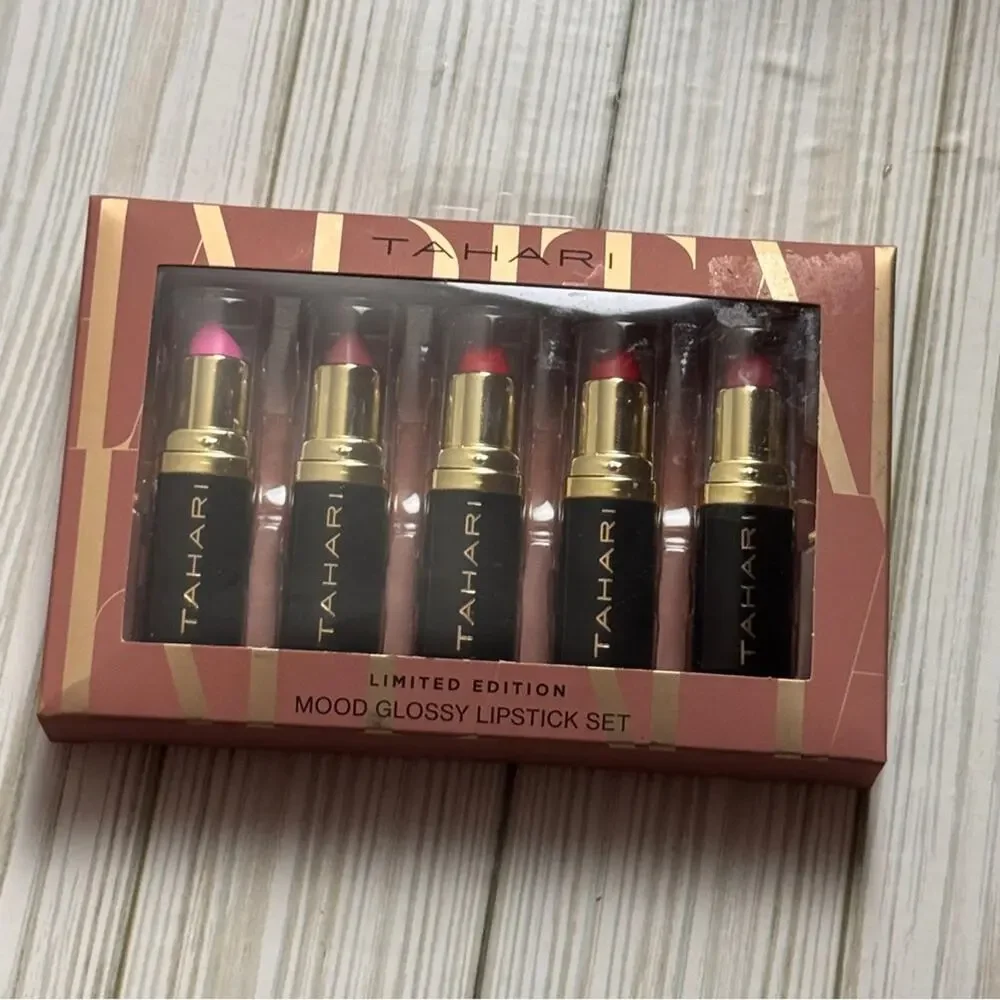 Tahari Limited Edition Mood Glossy Lipstick Set - Pink and Red Shades